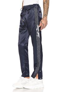 Just Don Jungle Satin Tearaway Pant In Blue