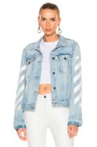 Off-white Diagonal Sleeve Denim Jacket In Blue