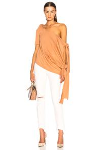 Dion Lee Falling Tie Knit Top In Brown,neutrals
