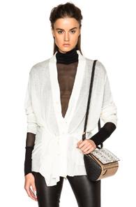 Ann Demeulemeester Tie Back Cardigan In White
