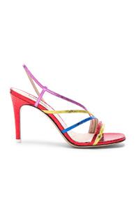 Attico Baby Whips Snake Sandal In Metallic,animal Print,red