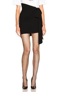 Saint Laurent Asymmetric Drape Skirt In Black