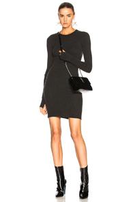 Enza Costa Cashmere Cuffed Sleeve Dress In Gray