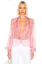 Caroline Constas Bette Blouse In Floral,pink
