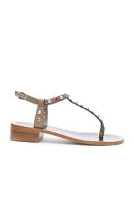 Isabel Marant Leather Aelith Sandals In Gray