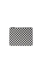 Givenchy Large Zip Pouch In Black,white,checkered & Plaid