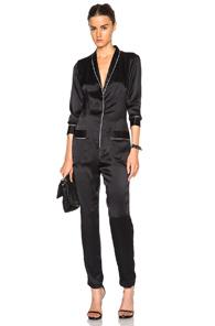 Fleur Du Mal Pajama Jumpsuit In Black