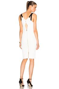 Roland Mouret Elvaston Puckered Stretch Viscose Dress In White