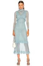 Alexachung Patchwork Fine Knit Lace Dress In Blue