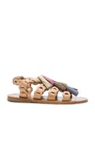 Zimmermann Leather Link Tassel Sandals In Neutrals