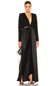 Brandon Maxwell Cut Out Coat Top In Black