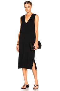 T By Alexander Wang Deep V Sleeveless Dress In Black