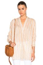 Helmut Lang Stripe Poet Top In Orange,stripes