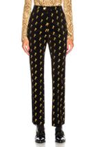 Chloe Horse Embroidered Trousers In Animal Print,black