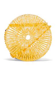 Cult Gaia Acrylic Luna Crossbody Bag In Yellow