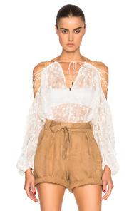 Zimmermann Eden Laced Top In White,floral