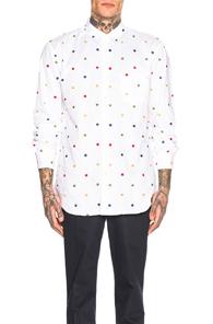 Comme Des Garcons Shirt Flower Embroidery Shirt In Floral,white