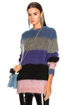 Acne Studios Albah Mohair Sweater In Stripes,blue,gray,purple,black