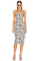 Enza Costa For Fwrd Midi Tank Dress In Animal Print,gray