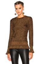 Lanvin Ruffle Metallic Knit Top In Brown,metallics