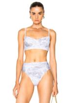 Norma Kamali Underwire Bikini Top In Gray,ombre & Tie Dye