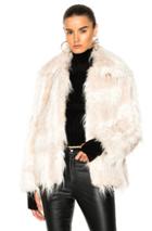 Helmut Lang Shawl Collar Faux Fur Jacket In White