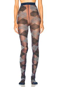 Acne Studios Niola Argyle Legging In Abstract,blue,orange