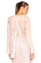 Tome V Neck Shirt With Lace Back In Pink