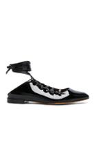 Givenchy Patent Leather Lace Up Mules In Black