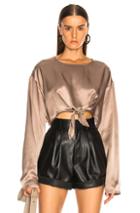 Sablyn Roc Knotted Silk Top In Brown