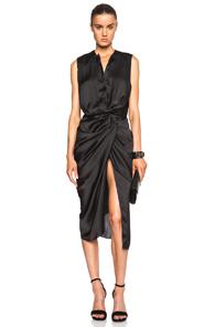Christopher Esber Inter Draped Viscose Dress In Black