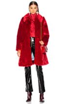 Shrimps Faux Fur Kassidy Coat In Red