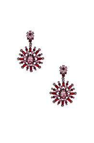 Oscar De La Renta Flower Pave Earrings In Pink,red
