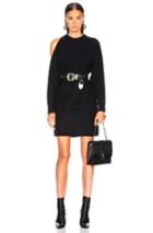 Michelle Mason Cold Shoulder Sweater Dress In Black