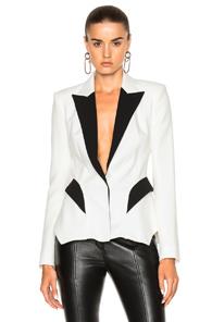 Mugler Technical Cady Blazer In Black,white