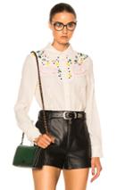 Coach 1941 Western Embellished Top In Abstract,neutrals,white