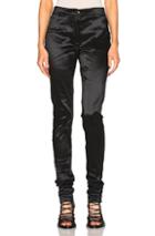 Ann Demeulemeester Metallic Tapered Trousers In Black,metallics