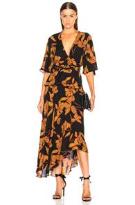 A.l.c. Avi Dress In Black,floral,yellow