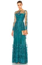 Zuhair Murad Embroidered Tulle Dress In Blue