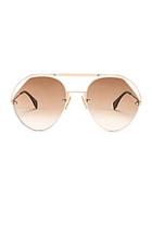 Fendi Round Aviator Sunglasses In Metallic