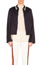 Wales Bonner Zip Up Embroidered Jacket In Black