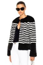 Lilly E Violetta Marilena Mink Coat In Blue,stripes