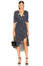 Icons Cha Cha Wrap Dress In Blue,poika Dots