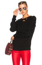 Unravel Terry Brushed Raglan Crewneck Sweatshirt In Black