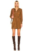 Frame Lace Up Dress In Brown