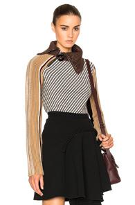Carven Turtleneck Sweater In Neutrals,geometric Print