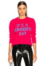 Alberta Ferretti It's A Wonderful Day Crewneck Sweater In Pink