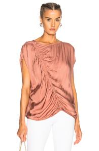Raquel Allegra Gathered Boxy Top In Pink