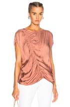 Raquel Allegra Gathered Boxy Top In Pink