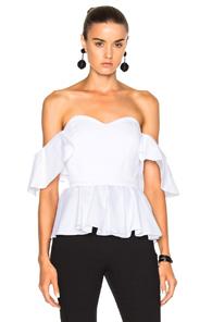 Caroline Constas For Fwrd Irene Ruffle Top In White